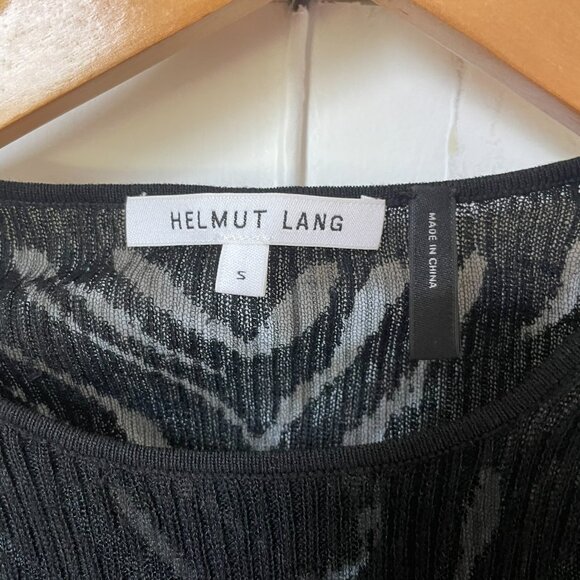 Helmet Lang sheer tiger-stripe knit top, size S - Picture 3 of 3